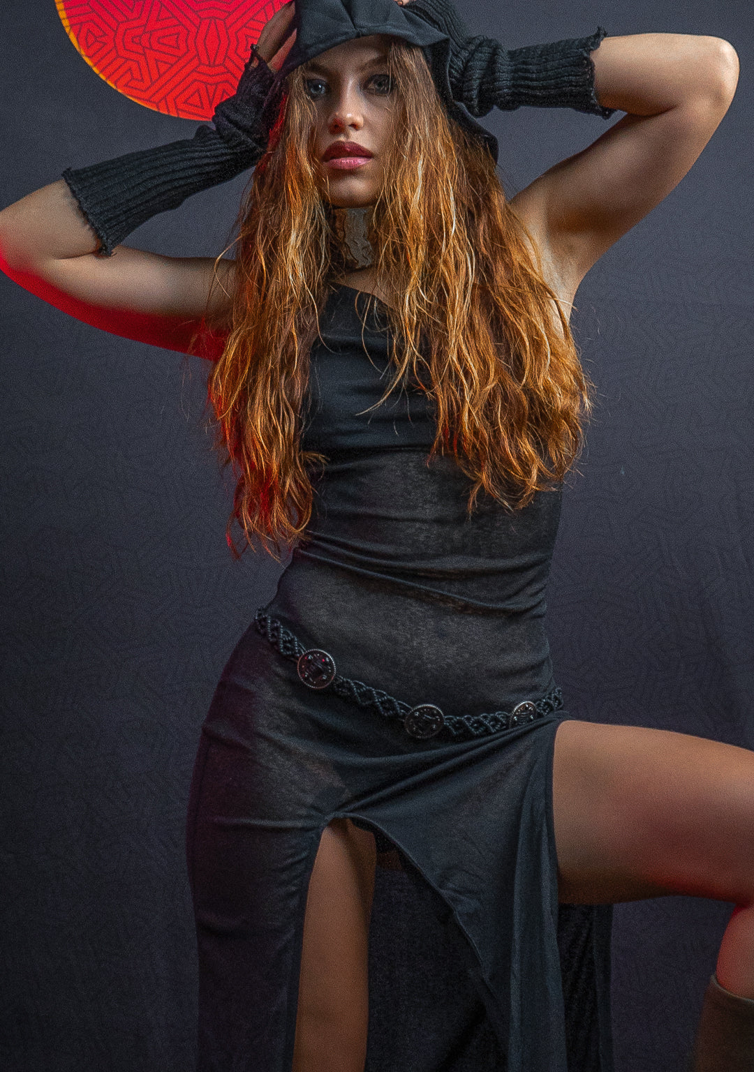 Long Dress /Knits - Hooded Slant Black ASSASSINS